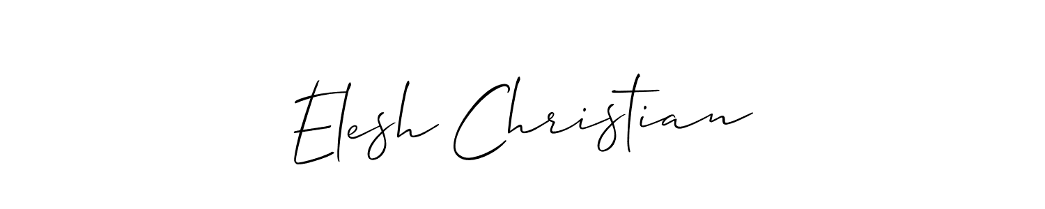 It looks lik you need a new signature style for name Elesh Christian. Design unique handwritten (Allison_Script) signature with our free signature maker in just a few clicks. Elesh Christian signature style 2 images and pictures png