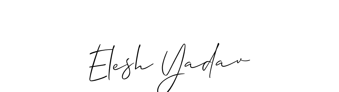 The best way (Allison_Script) to make a short signature is to pick only two or three words in your name. The name Elesh Yadav include a total of six letters. For converting this name. Elesh Yadav signature style 2 images and pictures png