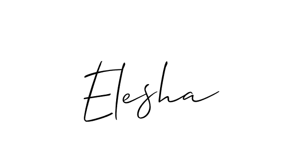 Use a signature maker to create a handwritten signature online. With this signature software, you can design (Allison_Script) your own signature for name Elesha. Elesha signature style 2 images and pictures png