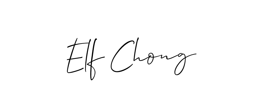 Best and Professional Signature Style for Elf Chong. Allison_Script Best Signature Style Collection. Elf Chong signature style 2 images and pictures png