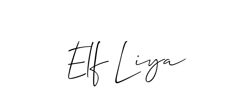 if you are searching for the best signature style for your name Elf Liya. so please give up your signature search. here we have designed multiple signature styles  using Allison_Script. Elf Liya signature style 2 images and pictures png