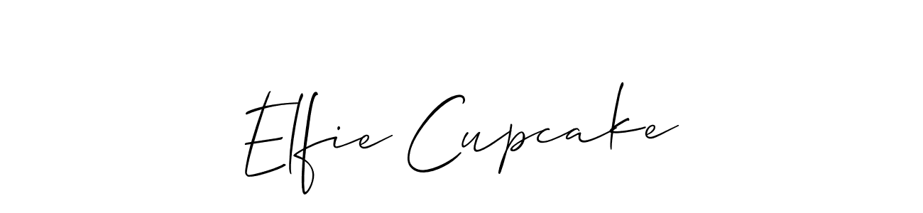 Allison_Script is a professional signature style that is perfect for those who want to add a touch of class to their signature. It is also a great choice for those who want to make their signature more unique. Get Elfie Cupcake name to fancy signature for free. Elfie Cupcake signature style 2 images and pictures png