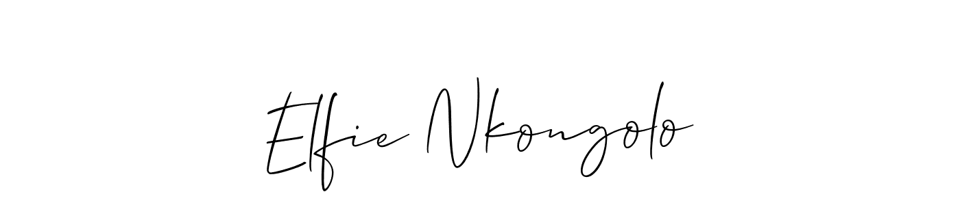if you are searching for the best signature style for your name Elfie Nkongolo. so please give up your signature search. here we have designed multiple signature styles  using Allison_Script. Elfie Nkongolo signature style 2 images and pictures png