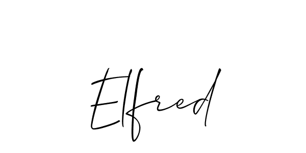 Create a beautiful signature design for name Elfred. With this signature (Allison_Script) fonts, you can make a handwritten signature for free. Elfred signature style 2 images and pictures png