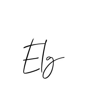 Make a beautiful signature design for name Elg. With this signature (Allison_Script) style, you can create a handwritten signature for free. Elg signature style 2 images and pictures png