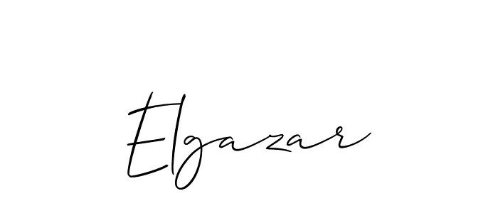 Allison_Script is a professional signature style that is perfect for those who want to add a touch of class to their signature. It is also a great choice for those who want to make their signature more unique. Get Elgazar name to fancy signature for free. Elgazar signature style 2 images and pictures png
