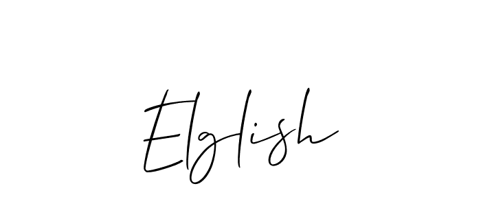 Allison_Script is a professional signature style that is perfect for those who want to add a touch of class to their signature. It is also a great choice for those who want to make their signature more unique. Get Elglish name to fancy signature for free. Elglish signature style 2 images and pictures png