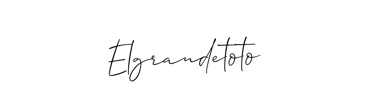 Make a short Elgrandetoto signature style. Manage your documents anywhere anytime using Allison_Script. Create and add eSignatures, submit forms, share and send files easily. Elgrandetoto signature style 2 images and pictures png