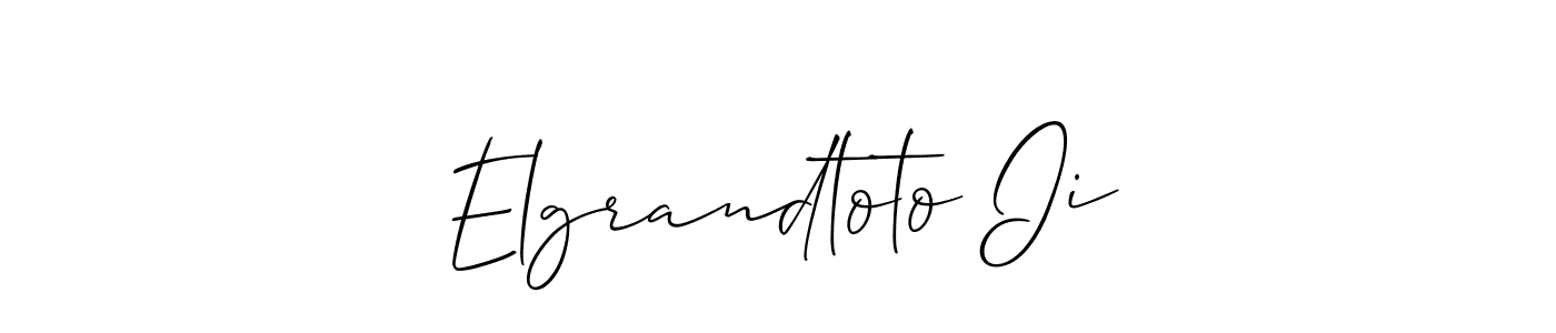 Also we have Elgrandtoto Ii name is the best signature style. Create professional handwritten signature collection using Allison_Script autograph style. Elgrandtoto Ii signature style 2 images and pictures png