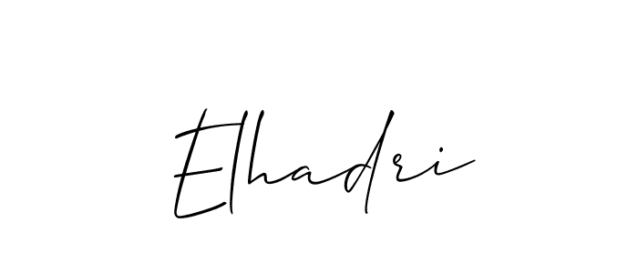 Also we have Elhadri name is the best signature style. Create professional handwritten signature collection using Allison_Script autograph style. Elhadri signature style 2 images and pictures png