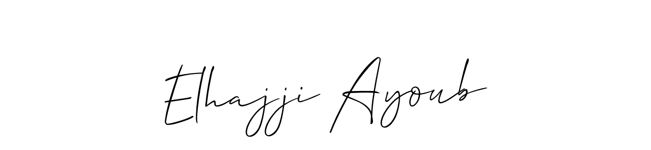 The best way (Allison_Script) to make a short signature is to pick only two or three words in your name. The name Elhajji Ayoub include a total of six letters. For converting this name. Elhajji Ayoub signature style 2 images and pictures png