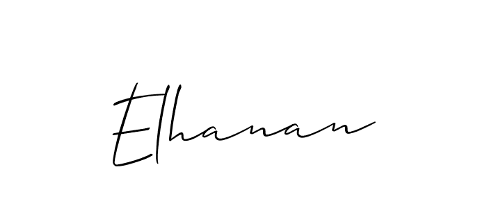 Use a signature maker to create a handwritten signature online. With this signature software, you can design (Allison_Script) your own signature for name Elhanan. Elhanan signature style 2 images and pictures png