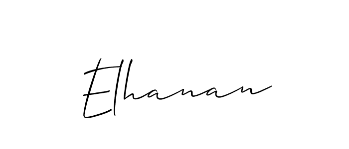 Use a signature maker to create a handwritten signature online. With this signature software, you can design (Allison_Script) your own signature for name Elhanan. Elhanan signature style 2 images and pictures png