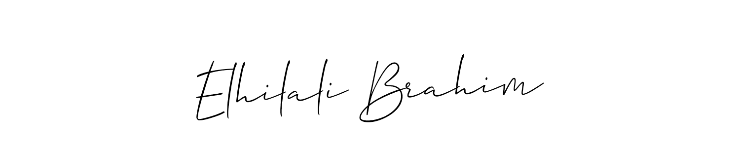 How to make Elhilali Brahim name signature. Use Allison_Script style for creating short signs online. This is the latest handwritten sign. Elhilali Brahim signature style 2 images and pictures png