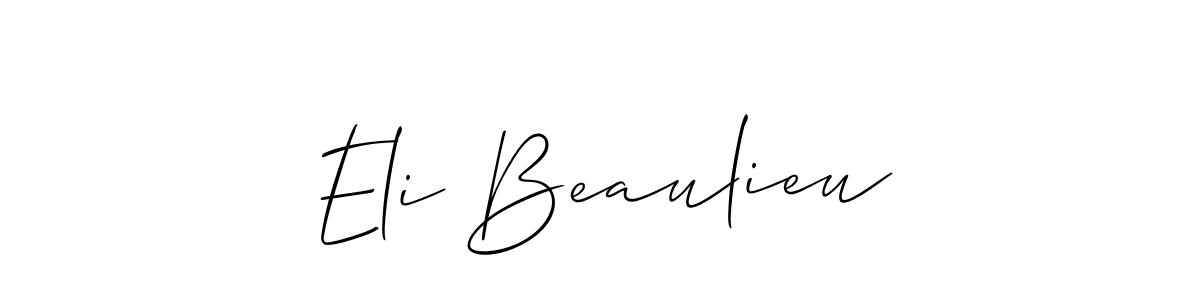 Eli Beaulieu stylish signature style. Best Handwritten Sign (Allison_Script) for my name. Handwritten Signature Collection Ideas for my name Eli Beaulieu. Eli Beaulieu signature style 2 images and pictures png