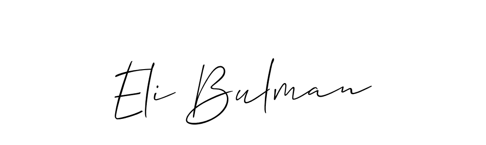 Allison_Script is a professional signature style that is perfect for those who want to add a touch of class to their signature. It is also a great choice for those who want to make their signature more unique. Get Eli Bulman name to fancy signature for free. Eli Bulman signature style 2 images and pictures png