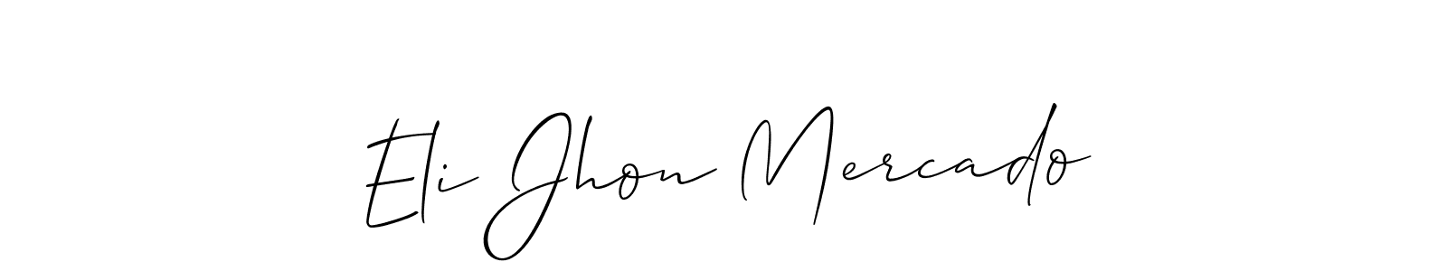 Also we have Eli Jhon Mercado name is the best signature style. Create professional handwritten signature collection using Allison_Script autograph style. Eli Jhon Mercado signature style 2 images and pictures png