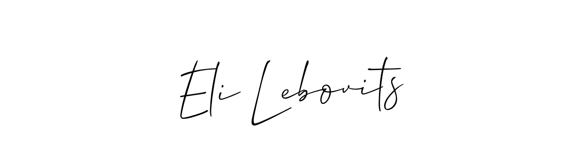 How to make Eli Lebovits signature? Allison_Script is a professional autograph style. Create handwritten signature for Eli Lebovits name. Eli Lebovits signature style 2 images and pictures png