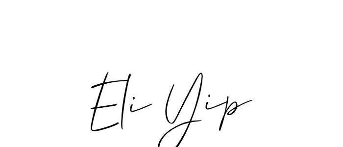 How to make Eli Yip name signature. Use Allison_Script style for creating short signs online. This is the latest handwritten sign. Eli Yip signature style 2 images and pictures png