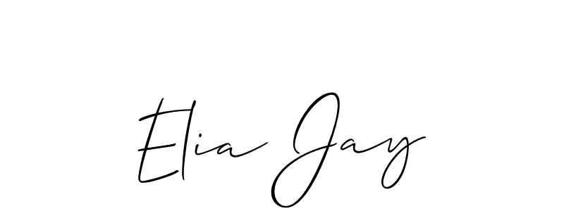 Elia Jay stylish signature style. Best Handwritten Sign (Allison_Script) for my name. Handwritten Signature Collection Ideas for my name Elia Jay. Elia Jay signature style 2 images and pictures png