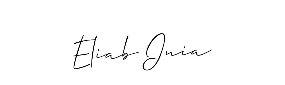 if you are searching for the best signature style for your name Eliab Inia. so please give up your signature search. here we have designed multiple signature styles  using Allison_Script. Eliab Inia signature style 2 images and pictures png