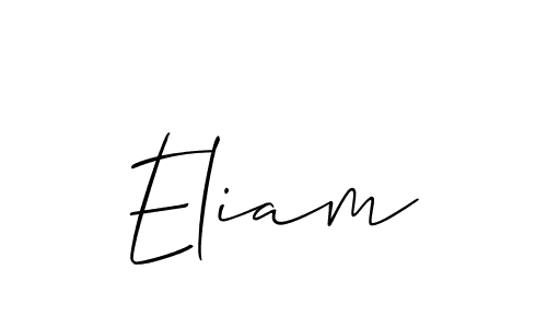 Use a signature maker to create a handwritten signature online. With this signature software, you can design (Allison_Script) your own signature for name Eliam. Eliam signature style 2 images and pictures png