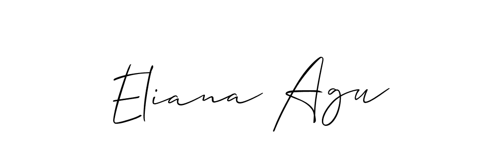 if you are searching for the best signature style for your name Eliana Agu. so please give up your signature search. here we have designed multiple signature styles  using Allison_Script. Eliana Agu signature style 2 images and pictures png