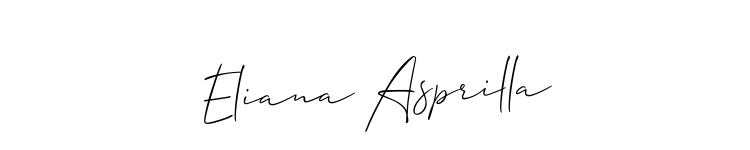 It looks lik you need a new signature style for name Eliana Asprilla. Design unique handwritten (Allison_Script) signature with our free signature maker in just a few clicks. Eliana Asprilla signature style 2 images and pictures png