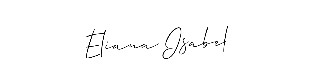 Similarly Allison_Script is the best handwritten signature design. Signature creator online .You can use it as an online autograph creator for name Eliana Isabel. Eliana Isabel signature style 2 images and pictures png