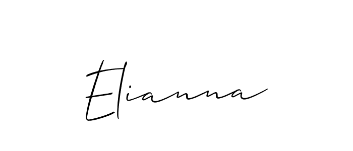 Create a beautiful signature design for name Elianna. With this signature (Allison_Script) fonts, you can make a handwritten signature for free. Elianna signature style 2 images and pictures png