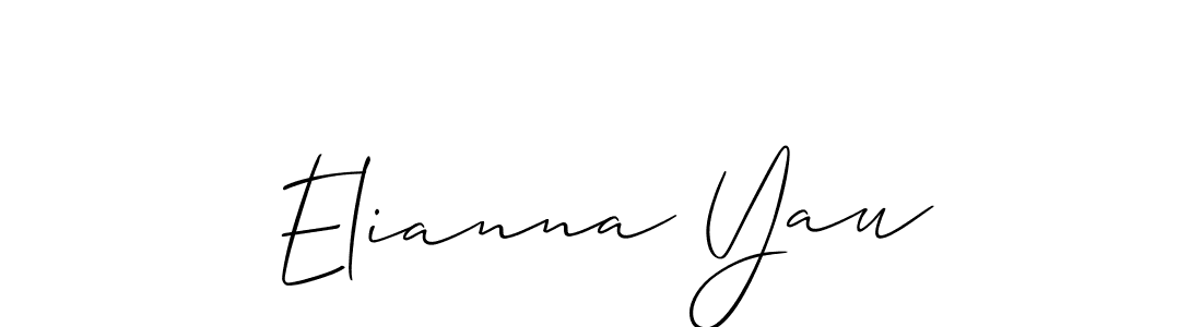 Create a beautiful signature design for name Elianna Yau. With this signature (Allison_Script) fonts, you can make a handwritten signature for free. Elianna Yau signature style 2 images and pictures png