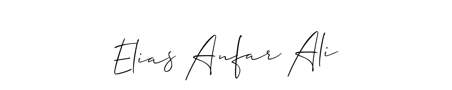 How to make Elias Anfar Ali name signature. Use Allison_Script style for creating short signs online. This is the latest handwritten sign. Elias Anfar Ali signature style 2 images and pictures png