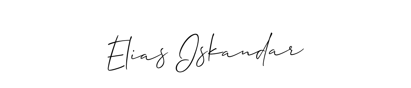 Allison_Script is a professional signature style that is perfect for those who want to add a touch of class to their signature. It is also a great choice for those who want to make their signature more unique. Get Elias Iskandar name to fancy signature for free. Elias Iskandar signature style 2 images and pictures png