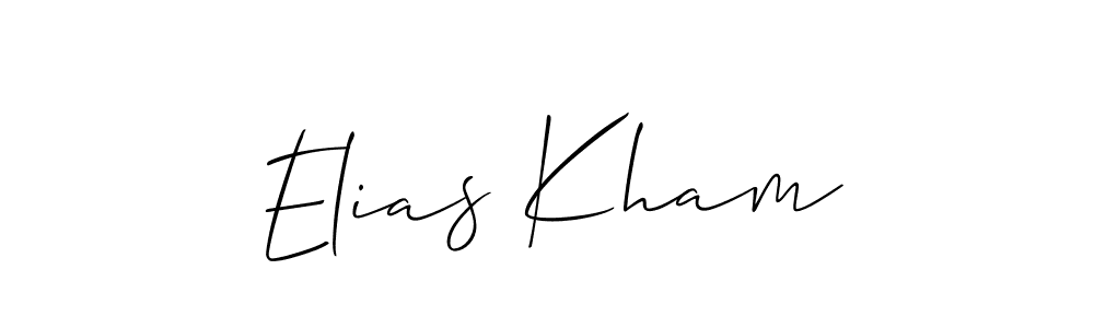 Make a beautiful signature design for name Elias Kham. With this signature (Allison_Script) style, you can create a handwritten signature for free. Elias Kham signature style 2 images and pictures png