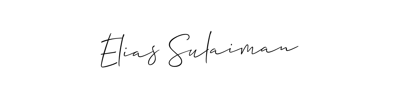 How to make Elias Sulaiman name signature. Use Allison_Script style for creating short signs online. This is the latest handwritten sign. Elias Sulaiman signature style 2 images and pictures png