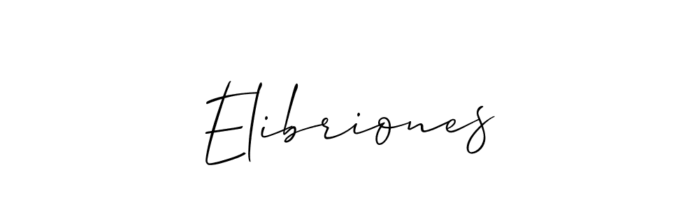 Design your own signature with our free online signature maker. With this signature software, you can create a handwritten (Allison_Script) signature for name Elibriones. Elibriones signature style 2 images and pictures png