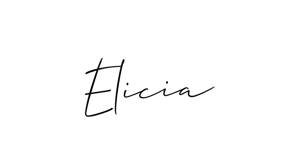 Use a signature maker to create a handwritten signature online. With this signature software, you can design (Allison_Script) your own signature for name Elicia. Elicia signature style 2 images and pictures png