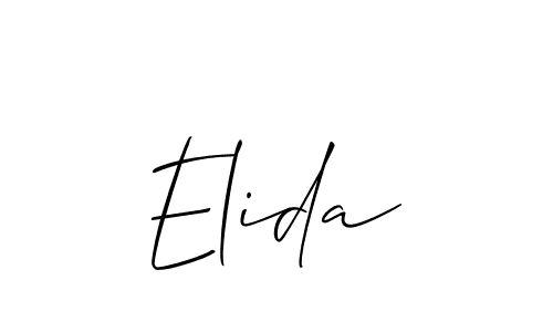 How to make Elida name signature. Use Allison_Script style for creating short signs online. This is the latest handwritten sign. Elida signature style 2 images and pictures png