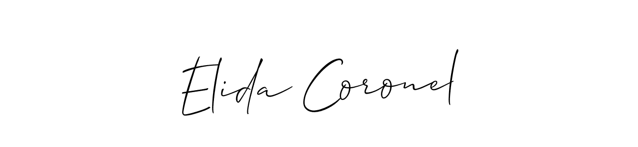 Best and Professional Signature Style for Elida Coronel. Allison_Script Best Signature Style Collection. Elida Coronel signature style 2 images and pictures png