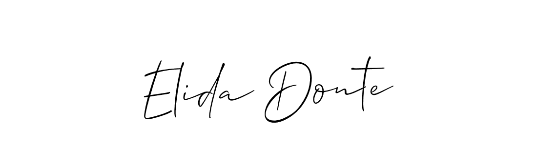 Allison_Script is a professional signature style that is perfect for those who want to add a touch of class to their signature. It is also a great choice for those who want to make their signature more unique. Get Elida Donte name to fancy signature for free. Elida Donte signature style 2 images and pictures png