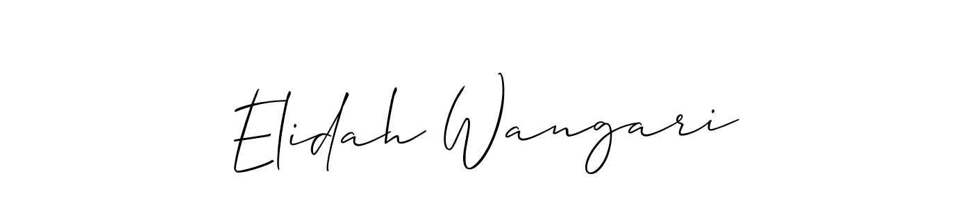 Make a short Elidah Wangari signature style. Manage your documents anywhere anytime using Allison_Script. Create and add eSignatures, submit forms, share and send files easily. Elidah Wangari signature style 2 images and pictures png