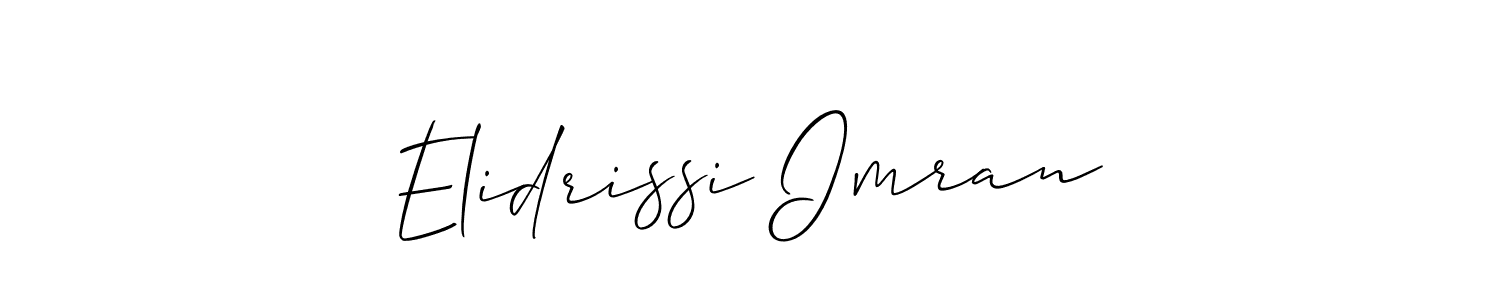 Make a short Elidrissi Imran signature style. Manage your documents anywhere anytime using Allison_Script. Create and add eSignatures, submit forms, share and send files easily. Elidrissi Imran signature style 2 images and pictures png