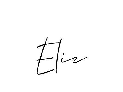 The best way (Allison_Script) to make a short signature is to pick only two or three words in your name. The name Elie include a total of six letters. For converting this name. Elie signature style 2 images and pictures png