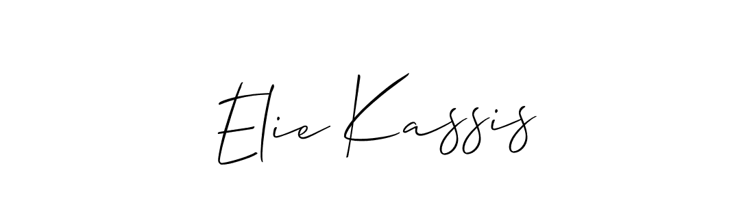 Also You can easily find your signature by using the search form. We will create Elie Kassis name handwritten signature images for you free of cost using Allison_Script sign style. Elie Kassis signature style 2 images and pictures png