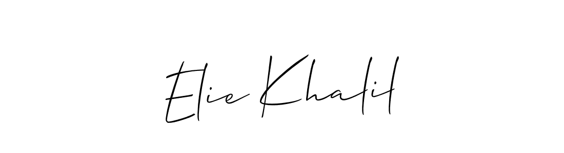 How to make Elie Khalil signature? Allison_Script is a professional autograph style. Create handwritten signature for Elie Khalil name. Elie Khalil signature style 2 images and pictures png