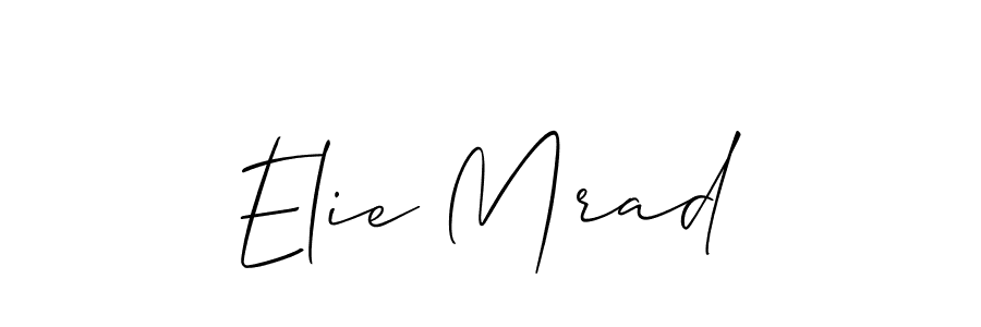 Elie Mrad stylish signature style. Best Handwritten Sign (Allison_Script) for my name. Handwritten Signature Collection Ideas for my name Elie Mrad. Elie Mrad signature style 2 images and pictures png