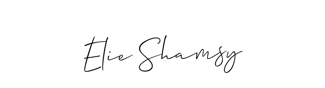 if you are searching for the best signature style for your name Elie Shamsy. so please give up your signature search. here we have designed multiple signature styles  using Allison_Script. Elie Shamsy signature style 2 images and pictures png