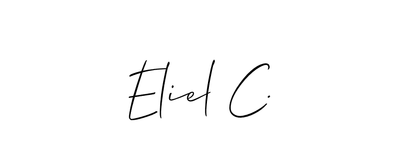 Similarly Allison_Script is the best handwritten signature design. Signature creator online .You can use it as an online autograph creator for name Eliel C.. Eliel C. signature style 2 images and pictures png