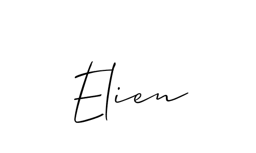 The best way (Allison_Script) to make a short signature is to pick only two or three words in your name. The name Elien include a total of six letters. For converting this name. Elien signature style 2 images and pictures png