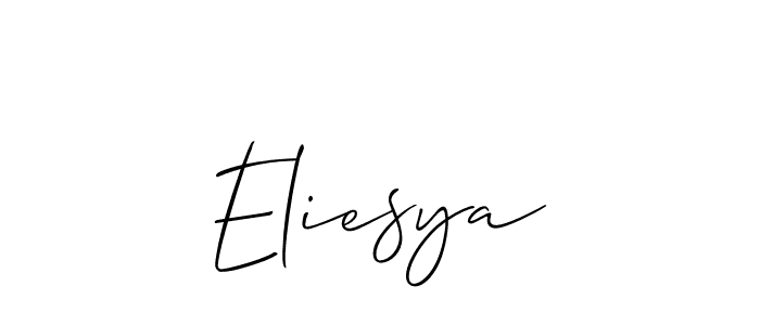 Use a signature maker to create a handwritten signature online. With this signature software, you can design (Allison_Script) your own signature for name Eliesya. Eliesya signature style 2 images and pictures png